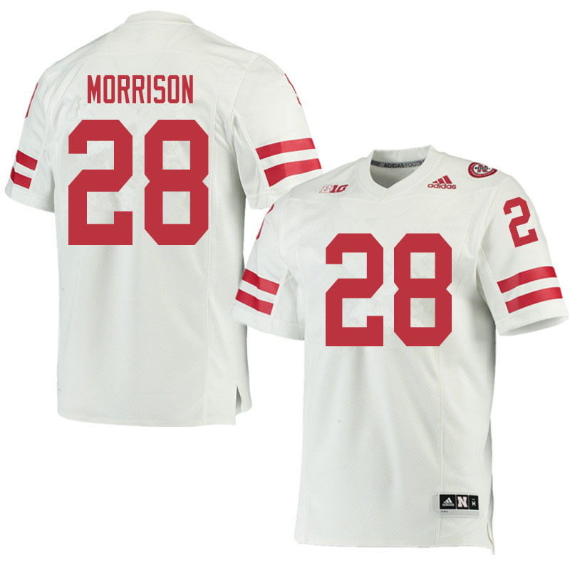 Men #28 Sevion Morrison Nebraska Cornhuskers College Football Jerseys Sale-White
